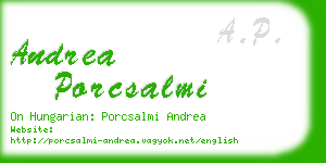 andrea porcsalmi business card